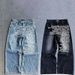 Men's And Women's American Retro Hip-hop Jeans - Loose And Loose, Street Style, With Letter Print_ecoleips.com