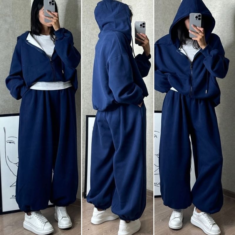 Women's Clothing Women's Casual Sports Suit Style Loose Fit Hooded Sweatshirt And Sweatpants Jogger Running Set For Spring And Autumn_ecoleips.com