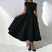 Women's Clothing Elegant Sexy Backless Fashion Slim Round Neck Sleeveless Solid Color Dress_ecoleips.com