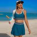 Women's Athletic Bikini Set With Tennis Skirt – High-Waist Swimwear, Quick-Dry Fabric, Adjustable Fit_ecoleips.com