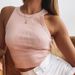 Versatile Solid Color Sleeveless Tank Top Bottom Fashion Blended Regular Fit For Spring/Summer_ecoleips.com