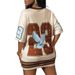 Women's Clothing Summer Hot Style Personalized Digital Printing V Neck Short Sleeved Loose Dress_ecoleips.com