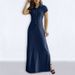 Women's Clothing Women's Long Skirt Shirt Collar Slit Big Swing Skirt Large Size Casual Denim Dress_ecoleips.com