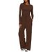 Women's Long-Sleeve Casual Suit Set – Premium 210g Polyester-Spandex, Wrinkle-Free & Comfort-Fit (Navy/Pink/Black/Khaki/Beige/More)_ecoleips.com