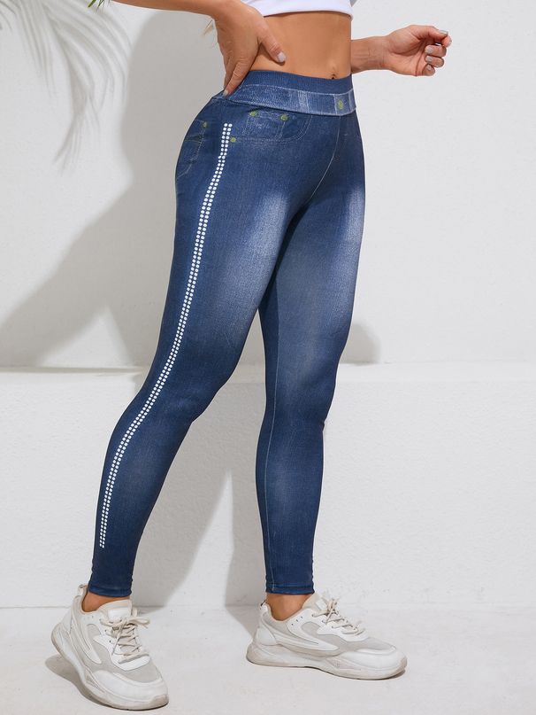 Women's Clothing Denim Yoga Class Peach Hip High Waist Elastic Black Tight Barbie Hip Lift Skinny Pants_ecoleips.com