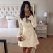 Women's Slim Fit Solid Color Casual Blazer Mini Dress – Office Wear For Fall 2026_ecoleips.com