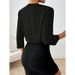 2025 New Cross-Border European And American Style Polyester Knit Fabric Short-Sleeve Elegant Women's Blazer_ecoleips.com