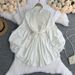 New Autumn Women's French Court Style Dress With Doll Collar, Lace Bow Tie, Lantern Sleeves, And Pearl Buttons_ecoleips.com