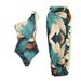 Women's Clothing Thailand Retro One Piece Swimsuit Printed Sunscreen Long Skirt Beach Hot Spring Swimsuit Set_ecoleips.com
