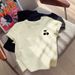 Women's Clothing Slim Fit Short Sleeve T-Shirt Straight Shoulder Fashion Summer New Blue Top_ecoleips.com