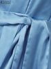 ZANZEA Women Shiny Satin Blouses Elegant Wrapped V-Neck Sleeveless Tops 2025 Summer Office Commuting Belted Party Blusas Mujer_ecoleips.com