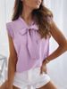 Verve 2025 Polka Dot Bow Tie Sleeveless Blouse For Women_ecoleips.com