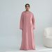 Women's Clothing Modest Abaya Dress Modest V-Neck Maxi Dress – Breathable Polyester Abaya ( 9 Elegant Colors, Flowy Silhouette, Travel & Urban Wear)_ecoleips.com