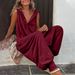 K Women's Buttoned Hooded Sleeveless Pants Jumpsuit_ecoleips.com