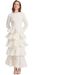 Muslim Dress Women's Long Evening Gown Embroidered Banquet Annual Meeting Dress Long Sleeved Heavy Duty Three Dimensional Floral Layered Cake Dress_ecoleips.com