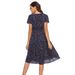 Cross-border Spring/Summer New European And American Chiffon Beach Printed V-neck Short Sleeve Bohemian Dress_ecoleips.com