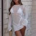 Women's Clothing Knitted Beach Skirts Sexy Hollow Backless Sun Protection Clothing New Seaside Holiday Bikini Shirts_ecoleips.com