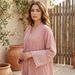 Women's Clothing Women's Modest Embroidered Dress With Tassel Trim Open Front Cardigan Set_ecoleips.com