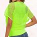 Women's Spring Summer Casual Solid Color Retro Fishnet T-Shirt And Vest Set Hollow Out Design Two Piece Set_ecoleips.com