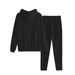 Trendy Fleece-Lined Hoodie Set With Paw Print Design - Women's Casual Long-Sleeve Pullover & Pants Outfit (250g Thick Fabric, Multiple Colors & Sizes)_ecoleips.com