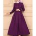 European American 2022 Goddess Style Round Neck Sleeve With Button Decoration, Simple Cuffed Sleeves, High Waist, And_ecoleips.com