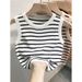French Striped Women's Camisole Tank Top Slimming Knit Sweater Chic Popular Style 2025 New Fashion Top_ecoleips.com