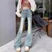 K Vintage Slim-fit Women's Jeans, Flared Trousers, Straight-leg Pants, Floor-length Pants With A Bohemian Retro Style_ecoleips.com