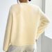 AC672 European And American French Style Early Spring New Velvet Casual Fashion Loose Solid Color Round Neck Cardigan_ecoleips.com