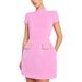 Women's Clothing Slim Round Neck Nail Beaded Short Skirt Dress_ecoleips.com