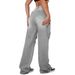 Distressed Denim Jeans For Women - High Waist Straight Leg Ripped Jeans With Vintage Wash In Blue & Grey_ecoleips.com