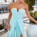 Women's clothing women's fashion sexy small V-neck tube top casual pants slit slim jumpsuit_ecoleips.com
