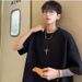Hong Kong Style Short Sleeve T-Shirt Men Summer Thin Loose Trendy Brand Casual Plus Size Round Neck Men's Clothing_ecoleips.com
