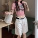 White High-Waisted Denim Shorts for Women Loose Straight Leg Versatile plus Size Wide Leg Pants for Curvy New Summer Style_ecoleips.com