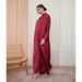 F271 Foreign Trade Supply Cross-border Solid Color Stand-up Collar Batwing Sleeve Middle East Dubai Loose Plus-size Robe_ecoleips.com