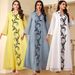 Women's Long Robe Fashionable Elegant Embroidery Patchwork Cross Border Muslim Fashion Dress_ecoleips.com