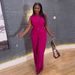 2025 Summer New European American Cross-Border Women's Fashion Stand Collar Button Sleeveless Waist-Tie Top And Wide-Leg_ecoleips.com