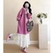 Autumn New Korean Fashion Printed Patchwork Maternity Dress_ecoleips.com