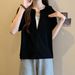 Summer Large Size Korean Version Versatile Shoulder V-Neck Short Sleeve T-Shirt Women's Fat Skinny Belly Covering Unique Top Women's T-Shirt_ecoleips.com