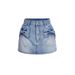 Summer New Arrival Women's Denim Mini Skirt Cute Bow Detail Straight Cut High Waist Mini Skirt for Women_ecoleips.com