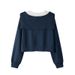 European American Style Two-piece Short Sweatshirt Women, Spring And Autumn Thin Korean Version, Loose Fit With_ecoleips.com