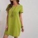 Women's Clothing New V Neck Cotton And Linen Short Sleeved Dress_ecoleips.com