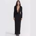 Fashionista's Choice Sexy Deep V Neck Slit Pleated Long Black Dress New Arrivals European American Cross Border Women's Clothing_ecoleips.com