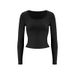 AE054 European Size Simple Long-sleeve T-shirt For Women, Spring And Autumn Design, Slim Fit, Versatile Base Layer Top_ecoleips.com