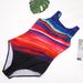 Aria Basics New Plus Size Women's Bikini Rainbow Gradient Striped One-Piece Swimsuit For Women, European And American Cross-Border,_ecoleips.com