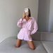 Women's Sweet Fresh Striped Long Sleeved Shirt Dress European American Style Spring Autumn New Fashion Clothing Set_ecoleips.com