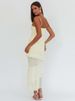 Mozision Spaghetti Strap Ruffle Sexy Maxi Dress Women Elegant 3D Rose V Neck Sleeveless Backless Bodycon Club Party Long Dress_ecoleips.com
