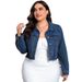 Women's Clothing Plus Size Retro Denim Top Versatile Fashionable Short Jacket_ecoleips.com