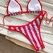 2026 European American Style Women's Sexy Striped Bikini Swimwear Lace-Up Tie Cross-Over Design Stylish New Arrivals_ecoleips.com