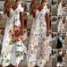 Women's Flowy V-Neck Lace Trim Sling Dress – Breathable Summer Print, Loose Fit & Euro-American Fashion Style_ecoleips.com