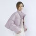 Winter Suyu Solid Color Simple Women's Short Stand Collar Petite Thickened White Duck Down Puffer Jacket_ecoleips.com